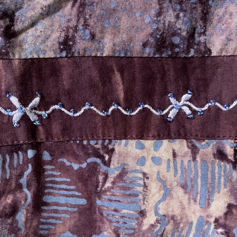 Red’s Threads women’s 1X button down Top , Batik look, Vintage Boho, Renaissance - Picture 8 of 12